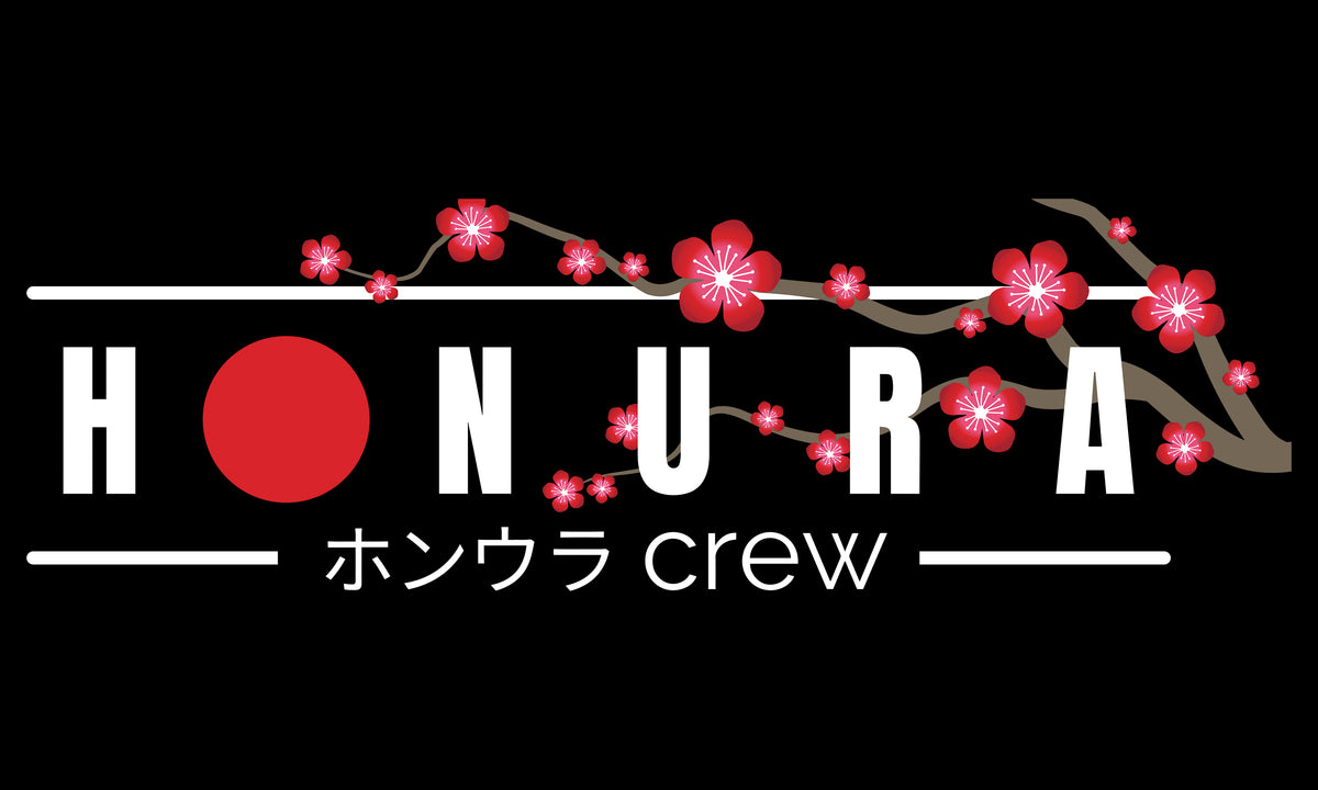 Honura Cherry blossom Flag Black