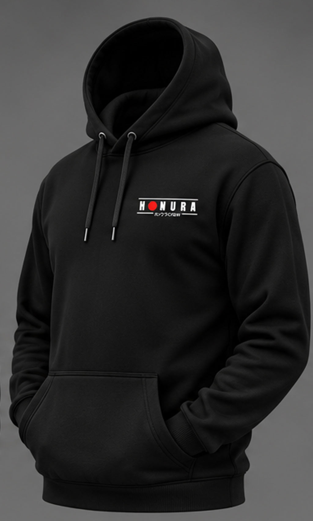 Fuji hoodie black- Medium weight